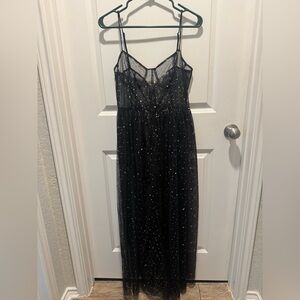 Showpo Black and Gold Maxi Dress